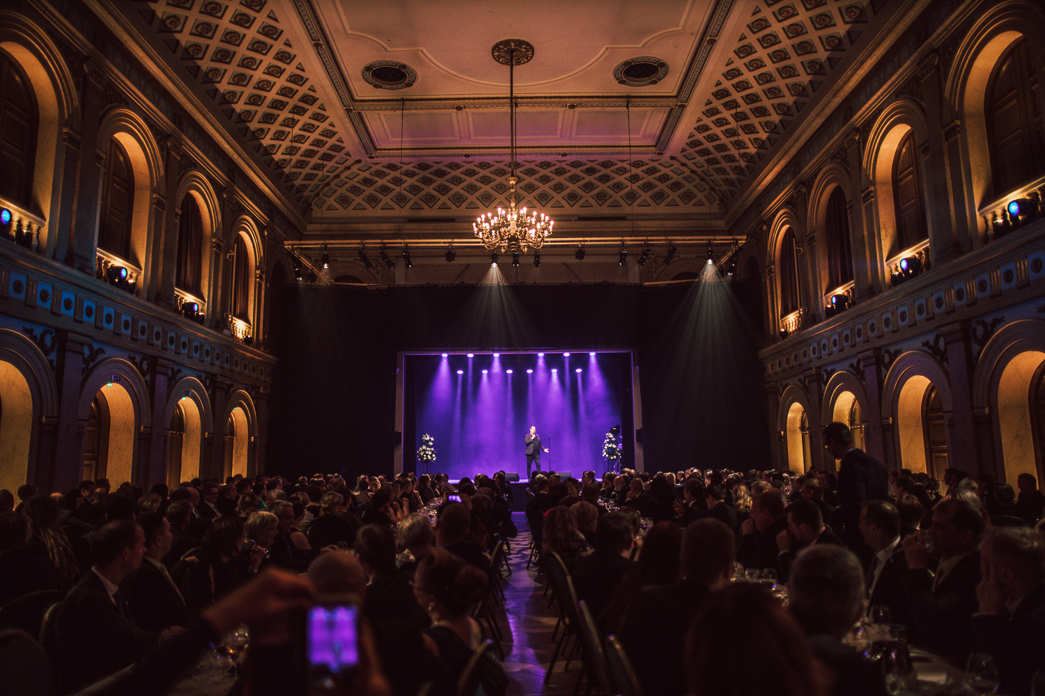 events at the old student house, main hall with a stage